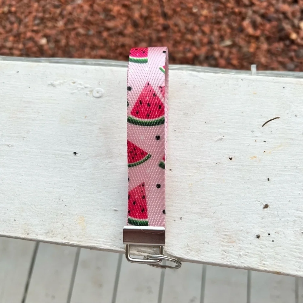 Handmade Pink Watermelon Keychain Wristlet